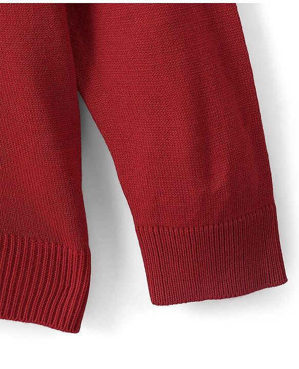 Pine Kids Full Sleeves Christmas Cat Applique Pullovers - Red