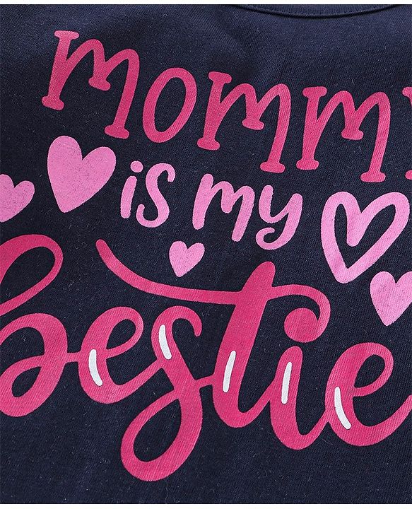 Babyhug Cotton Knit Full Sleeves T-Shirt With Text Graphics - Navy Blue