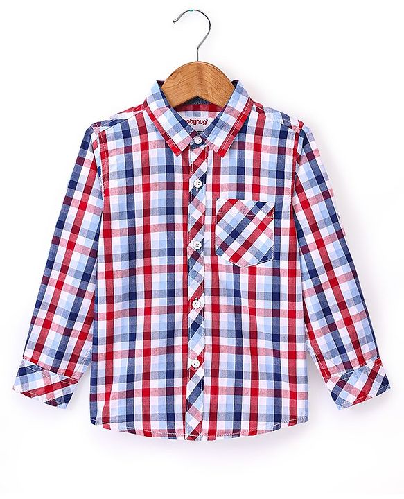 Babyhug Cotton Woven Full Sleeves Checks Shirt- Multicolor
