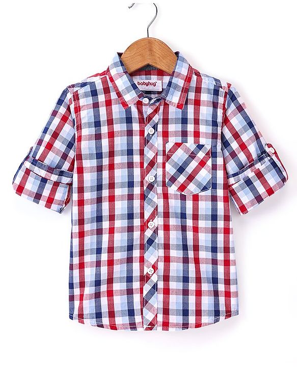 Babyhug Cotton Woven Full Sleeves Checks Shirt- Multicolor