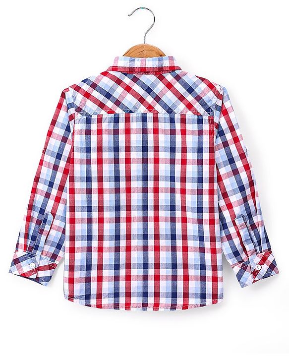 Babyhug Cotton Woven Full Sleeves Checks Shirt- Multicolor