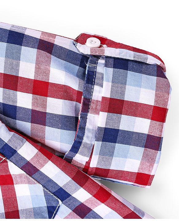 Babyhug Cotton Woven Full Sleeves Checks Shirt- Multicolor