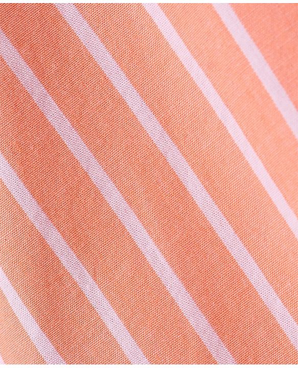 Babyhug Cotton Woven Full Sleeves Shirt Text Pocket Embroidery & Striped - Orange