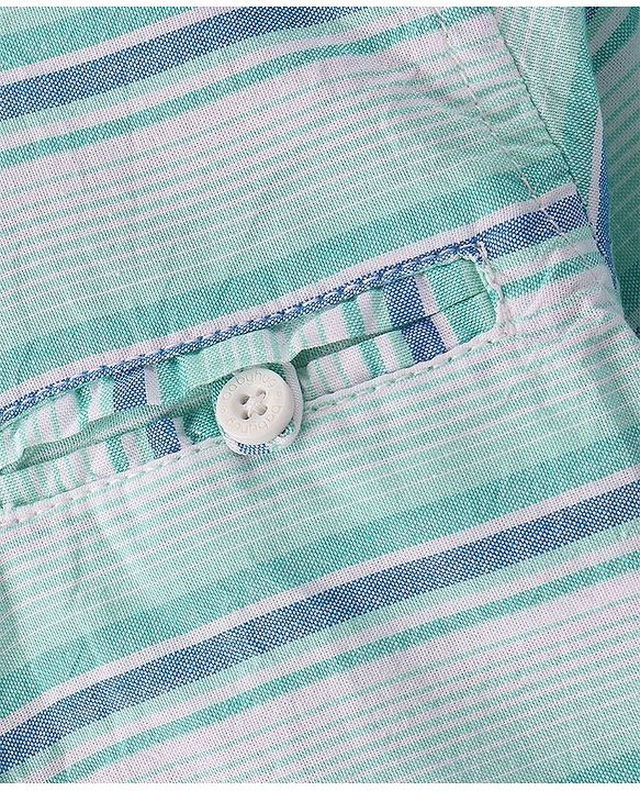 Babyhug Cotton Woven Full Sleeves Shirt Striped - Blue