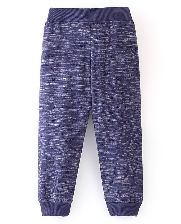 Babyhug Cotton Looper Knit Full Length Lounge Pant Text Printed - Blue
