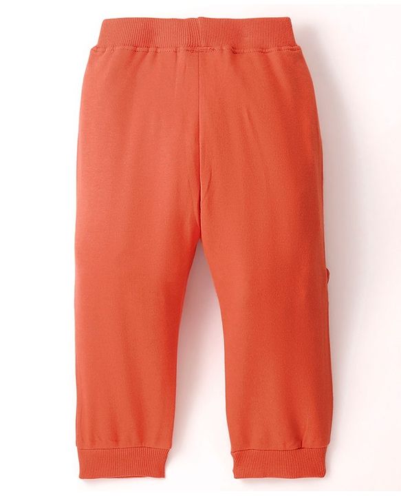 Babyhug Cotton Looper Full Length Solid Lounge Pant - Maroon