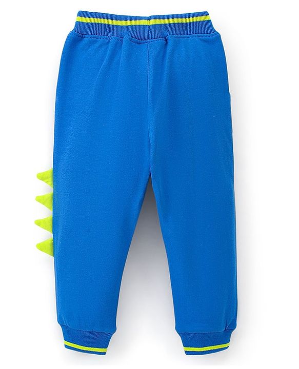 Babyhug Cotton Looper Knit Full Length Lounge Pant Dino Printed - Blue