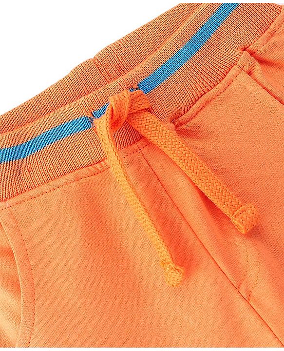 Babyhug Cotton Looper Full Length Lounge Pant Dino Printed - Orange
