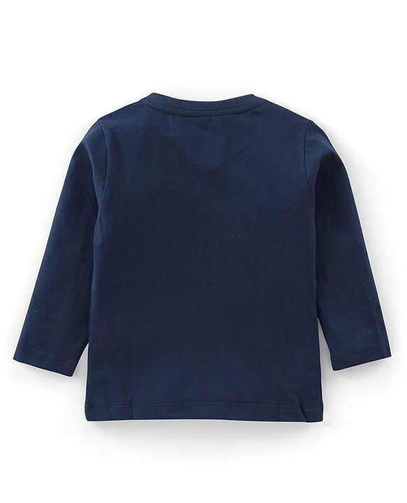 Babyhug Cotton Full Sleeves T-Shirt With Lion King Graphics- Navy Blue