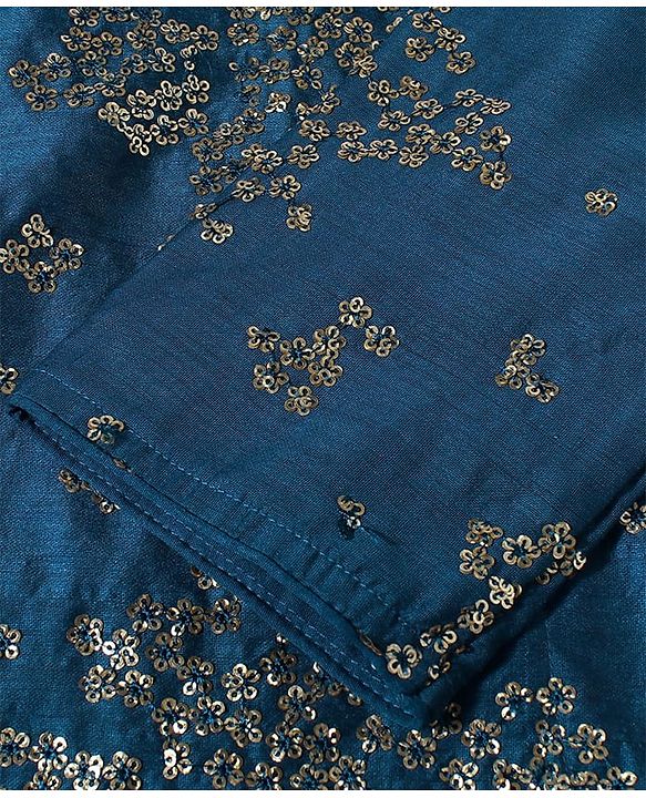 Pine Kids Full Sleeves Sequins Embroidery Kurta & Pajama Set - Blue