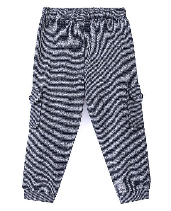 Babyhug Cotton Knit Full Length Lounge Pant with side Pockets - Navy Blue