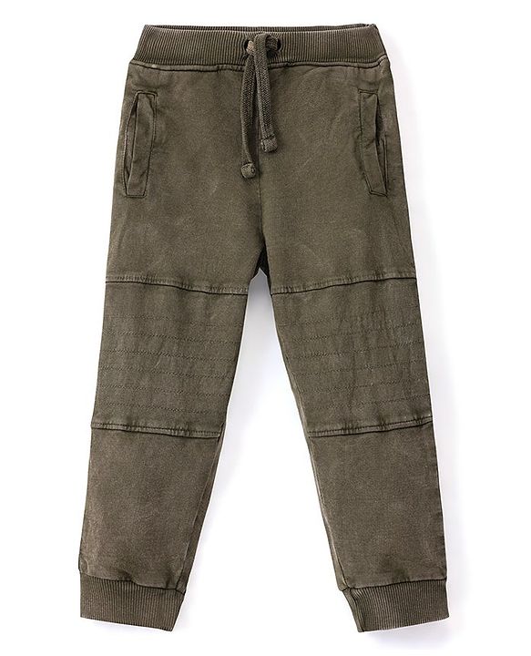 Babyhug Cotton Looper Full Length Lounge Pant Solid Colour - Light Green