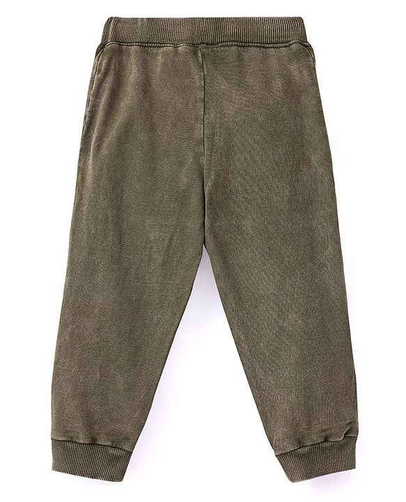 Babyhug Cotton Looper Full Length Lounge Pant Solid Colour - Light Green