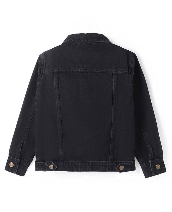 Pine Kids Full Sleeves Washed Denim Jackets - Black