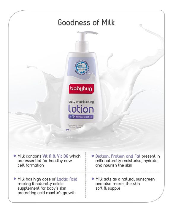 Babyhug Milk Protein Formula Daily Moisturising Lotion Pack of 2 - 400 ml Each