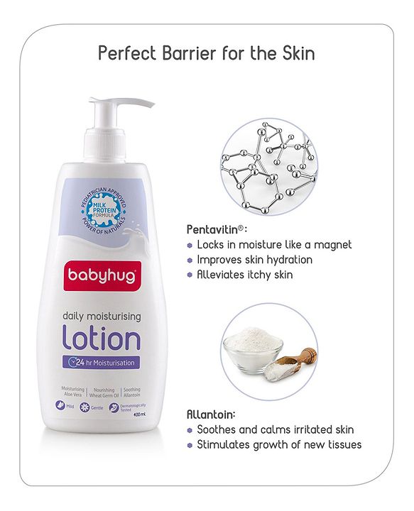 Babyhug Milk Protein Formula Daily Moisturising Lotion Pack of 2 - 400 ml Each