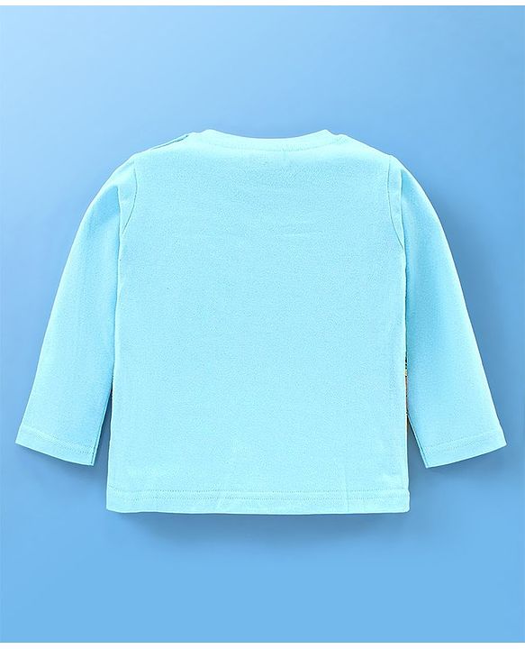 Babyhug Cotton Knit Full Sleeves T-Shirt wiith Graphics Pack of 7 - Green Blue & Yellow
