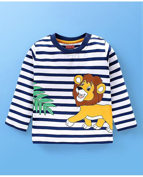 Babyhug Cotton Knit Full Sleeves T-Shirt wiith Graphics Pack of 7 - Green Blue & Yellow