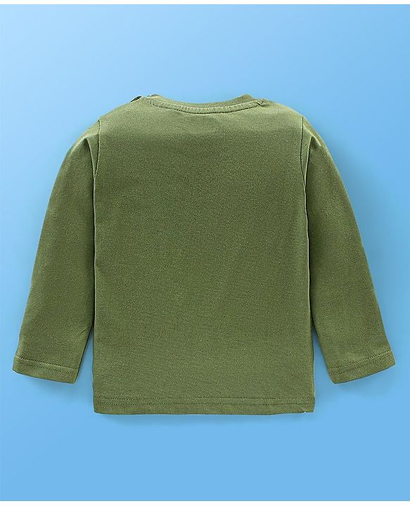 Babyhug Cotton Knit Full Sleeves T-Shirt wiith Graphics Pack of 7 - Green Blue & Yellow