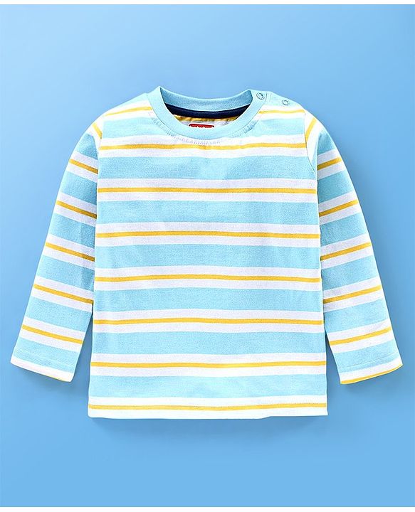 Babyhug Cotton Knit Full Sleeves T-Shirt wiith Graphics Pack of 7 - Green Blue & Yellow