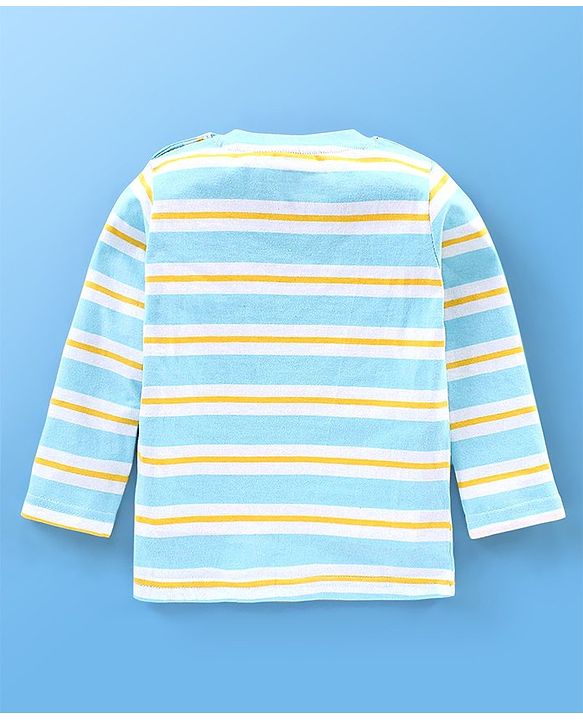 Babyhug Cotton Knit Full Sleeves T-Shirt wiith Graphics Pack of 7 - Green Blue & Yellow