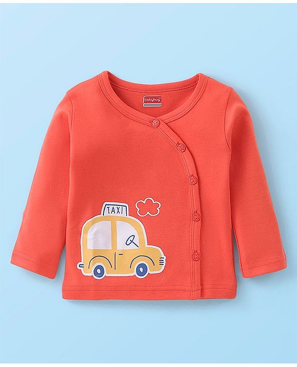 Babyhug Cotton Antibacterial Vest With Car Print Pack of 3 - Red Grey & White