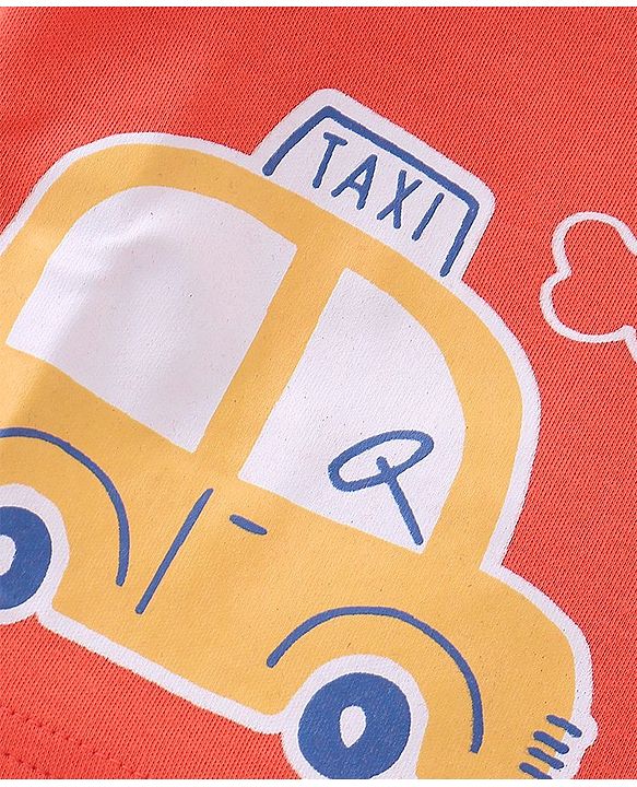 Babyhug Cotton Antibacterial Vest With Car Print Pack of 3 - Red Grey & White
