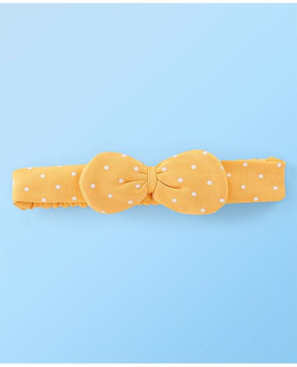 Babyhug 100% Cotton Half Sleeves Onesies With Hairband & Fruit Print - Yellow