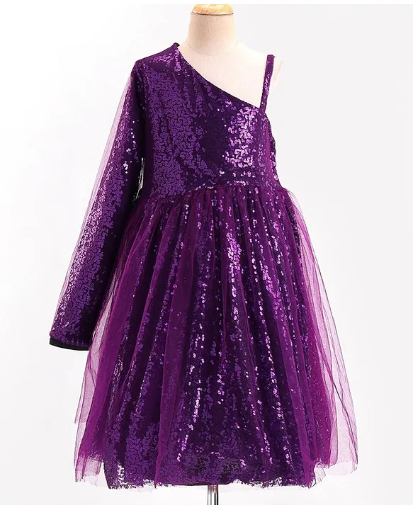 YONGHS Kids Girls Glitter Dress Evening Ball Party Gown 6-16 Burgundy 8 -  Walmart.com