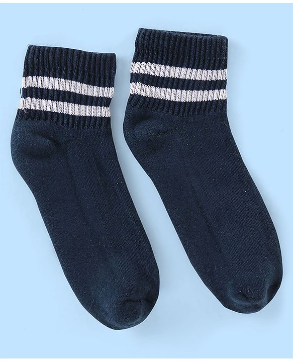 Pine Kids Cotton Blend Ankle Length Socks Striped Pack of 3 (Colour May Vary)
