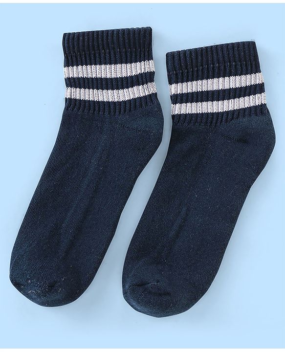 Pine Kids Cotton Blend Ankle Length Socks Striped Pack of 3 (Colour May Vary)