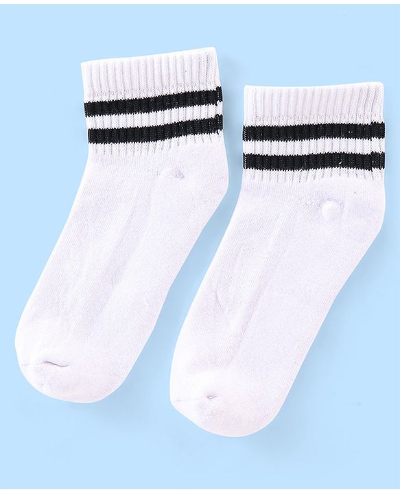Pine Kids Cotton Blend Ankle Length Socks Striped Pack of 3 (Colour May Vary)