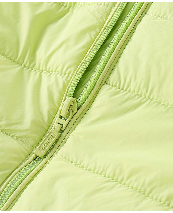 Babyhug Full Sleeves Padded & Hooded Jacket Solid- Neon Green