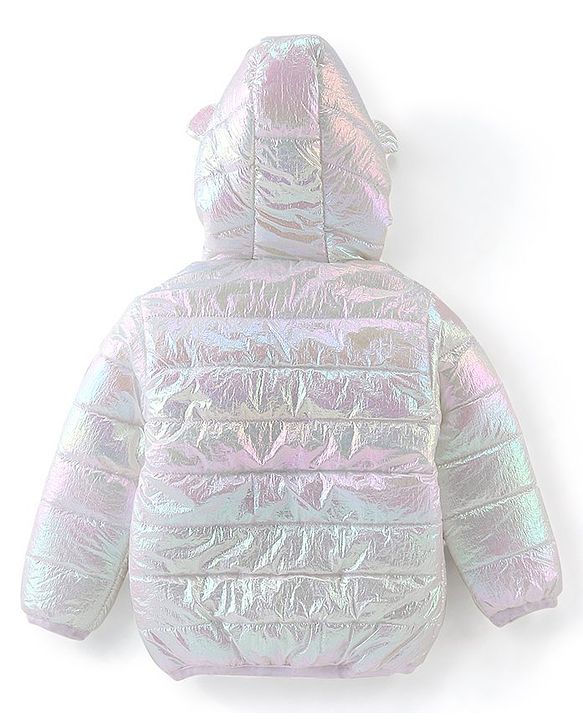 Babyhug Woven Full Sleeves Hoodie With Star Patch - White
