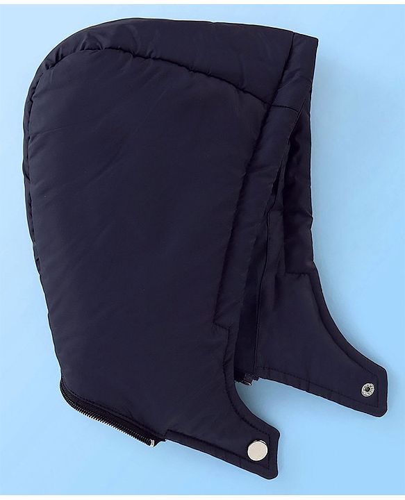 Babyhug Full Sleeves Padded Winter Jacket With Hood & Color Block Design - Yellow & Navy