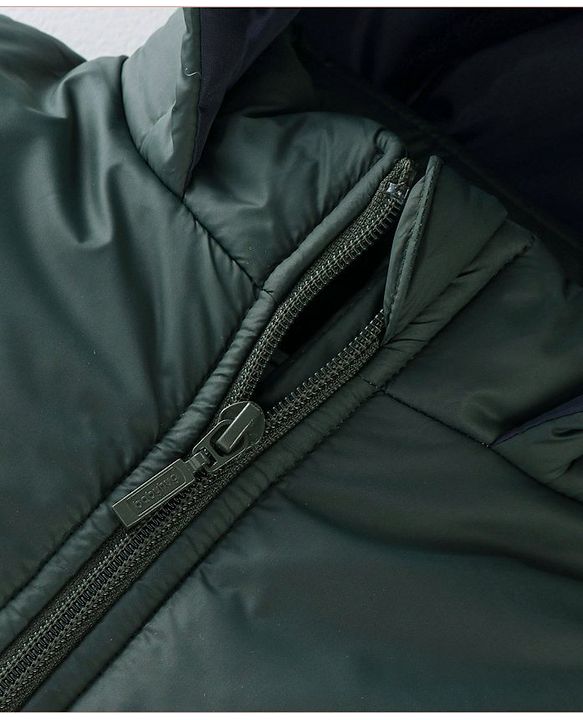 Babyhug Woven Full Sleeves Striped Hooded Jacket - Petrol