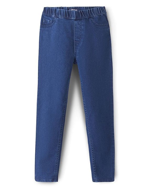 Pine Kids Denim Washed Full Length  Jeggings - Dark Blue