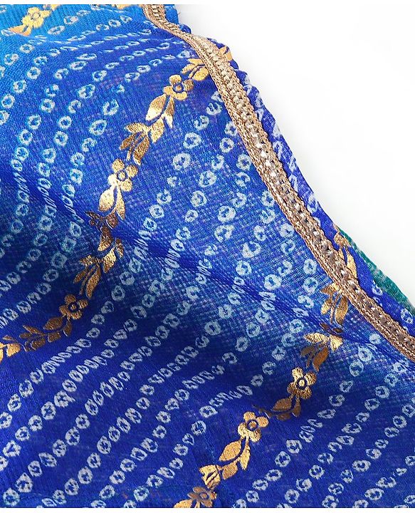 Pine Kids Woven Top Palzzo & Kaftan Set All Over Print - Blue