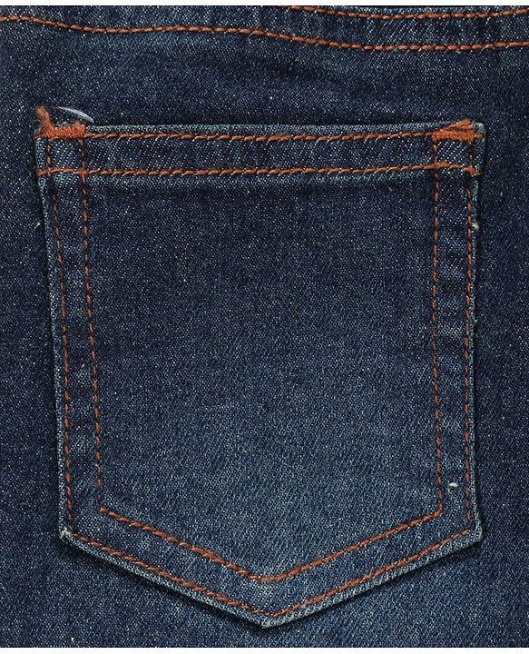 Babyhug Cotton Spandex Full Length Washed Jeans with Stretch - Blue