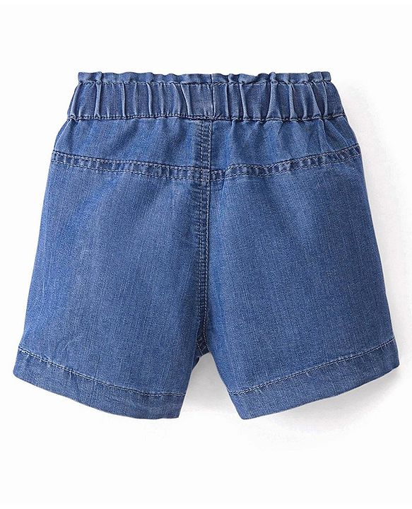Babyhug 100% Cotton Mid Thigh Skorts Solid Colour - Blue