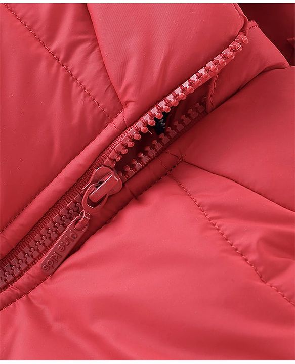 Pine Kids Full Sleeves Solid Color Medium Winter Jacket - Red