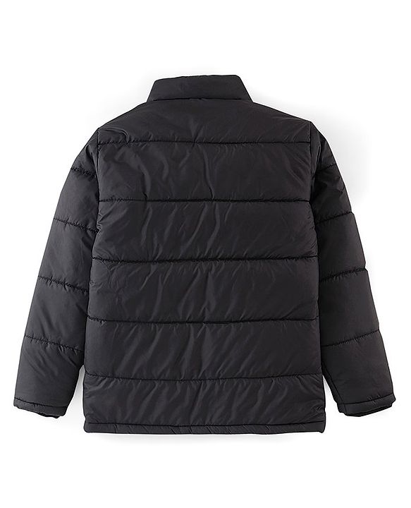Pine Kids Full Sleeves Solid Color Medium Winter Jacket - Black