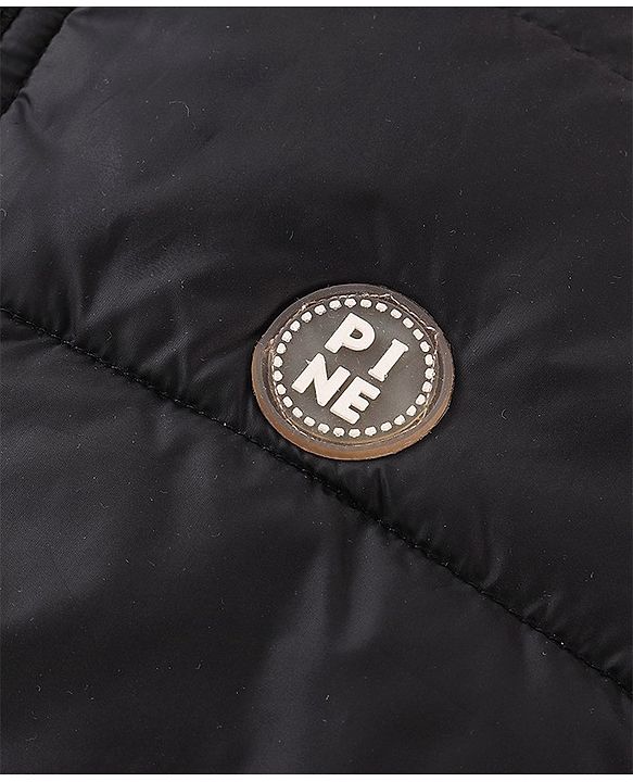 Pine Kids Full Sleeves Solid Color Medium Winter Jacket - Black