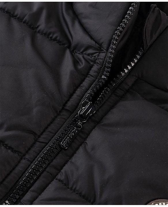 Pine Kids Full Sleeves Solid Color Medium Winter Jacket - Black