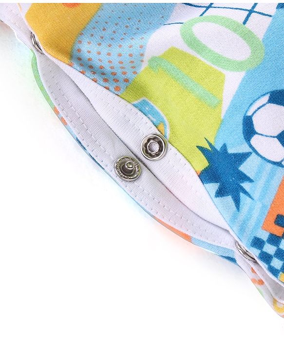 Babyhug 100% Cotton Knit Dungaree with Full Sleeves Inner Tee Soccer Ball Print - Peach