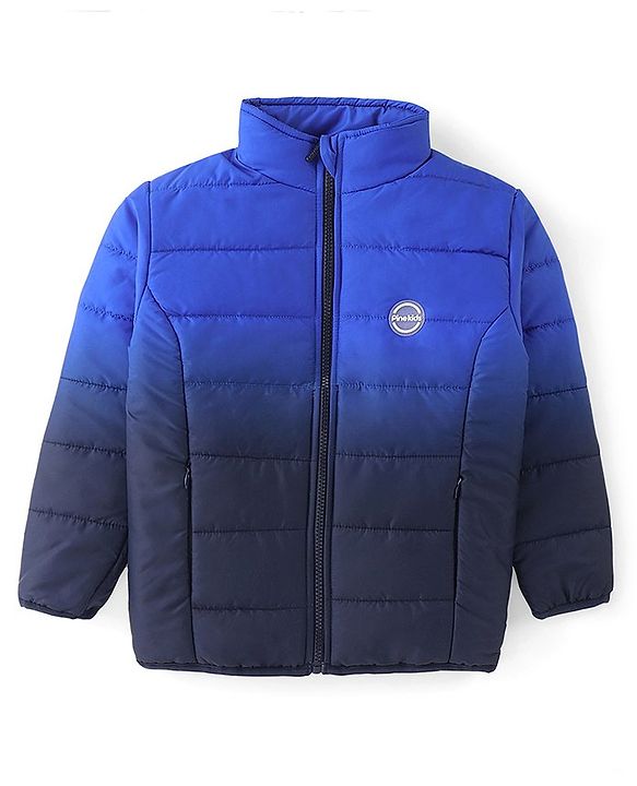 Pine Kids Full Sleeves Medium Winter Jacket Solid Colour - Royal Blue