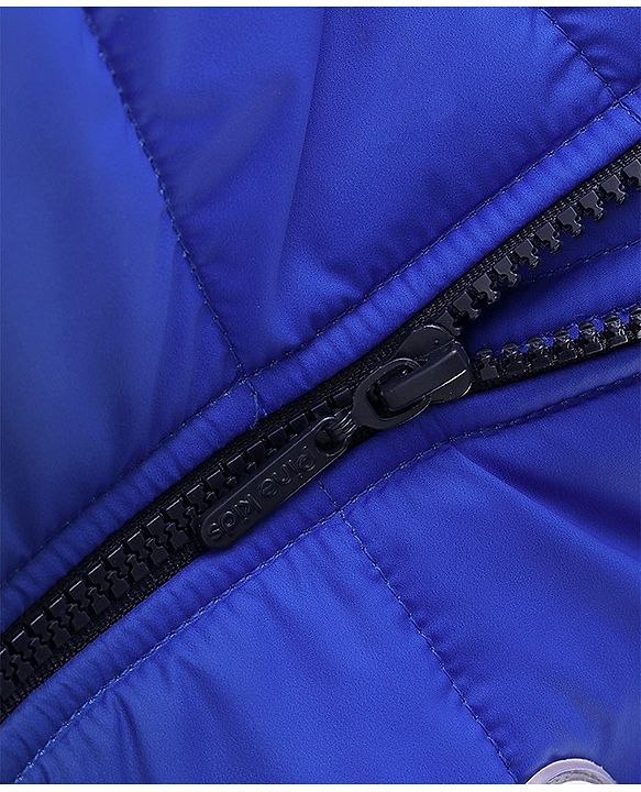 Pine Kids Full Sleeves Medium Winter Jacket Solid Colour - Royal Blue