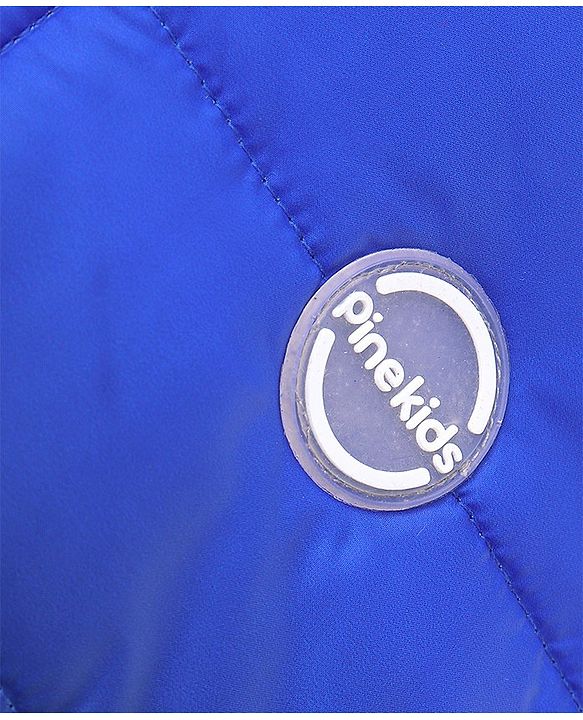 Pine Kids Full Sleeves Medium Winter Jacket Solid Colour - Royal Blue