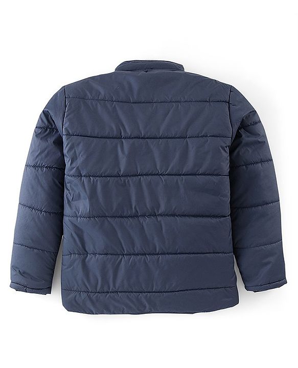 Pine Kids  Full Sleeves Quilted Medium Winter Jacket Solid Colour - Navy Blue