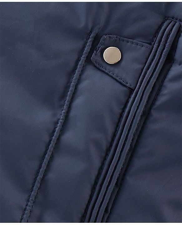 Pine Kids  Full Sleeves Quilted Medium Winter Jacket Solid Colour - Navy Blue
